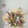 Dried Hydrangea Protea Bouquet With Palm Spear And Eucalyptus, thumbnail 2 of 5