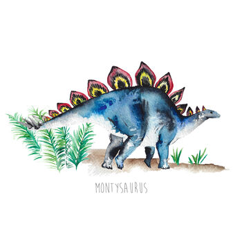 Personalised Stegosaurus Art Print, 3 of 4