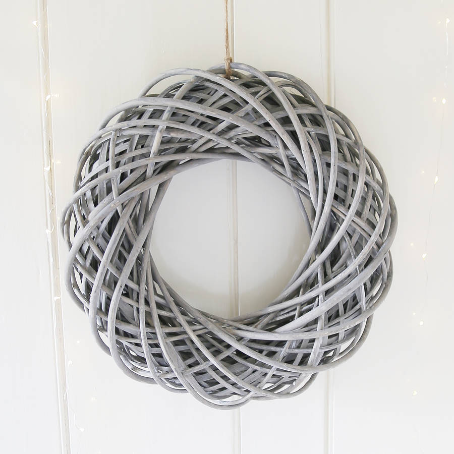 Greywashed Large Willow Wreath, 1 of 2