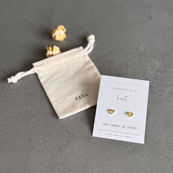 Friendship Knot Heart Sterling Silver Earrings, 11 of 12