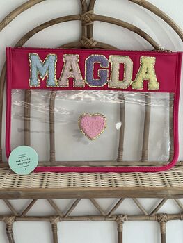 Personalised Clear/Transparent Patch Pouch, 6 of 12