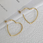 Gold Heart Shaped Hoop Earrings, thumbnail 1 of 8