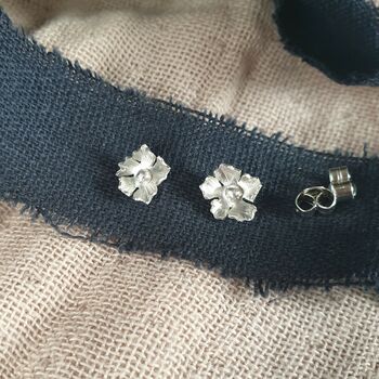 Handmade Silver Flower Stud Earrings, 3 of 6