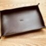 Personalised Dark Brown Rectangle Leather Tray, thumbnail 12 of 12