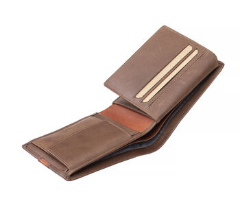 Personalised English Leather Brown Tan Leather Wallet, 7 of 12