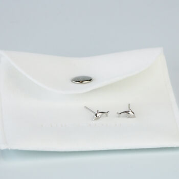 Sterling Silver Dolphin Stud Earrings, 7 of 7