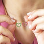 Double Outline Heart Birthstone Necklace, thumbnail 2 of 6