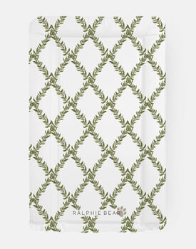 Leafy Grid Baby Changing Table Mat, 2 of 2