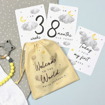 Personalised Milestone Cards In Drawstring Bag, 2 of 6