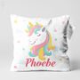 Personalised Pastel Unicorn Name Cushion In Soft Chenille, thumbnail 1 of 7