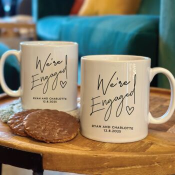 Set Of Two Personalised We're Engaged Mugs, 3 of 4