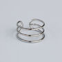 Sterling Silver Simple Triple Band Adjustable Ring, thumbnail 3 of 6