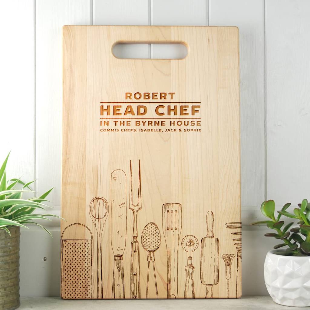 Head Chef Personalised Cutting Board By MAKE IT WITH WORDS