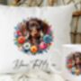 Personalised Chocolate Dachshund Summer Floral Dog Wreath Cushion And Mug Gift Bundle, thumbnail 1 of 4