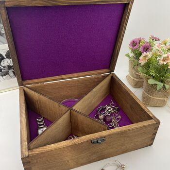 Personalised Name Wooden Jewellery Box, 4 of 6