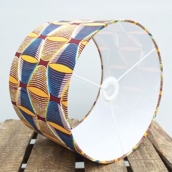 Yellow And Blue Eyes African Print Lampshade, 6 of 7