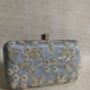 Grey Handcrafted Pearl Rectangular Clutch Bag, thumbnail 6 of 9