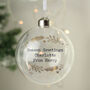 Personalised Gold Wreath Glass Bauble Decoration, thumbnail 2 of 4