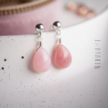 Pink Opal Stud Earrings, 5 of 12