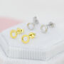Sterling Silver Tiny Little Karma Circle Stud Earrings, thumbnail 4 of 12