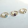 Gold Plated Star And Birthstone Adjustable Ring, thumbnail 5 of 10