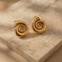 Spiral Shell 18k Gold Plated Earrings, thumbnail 1 of 3