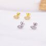 Sterling Silver White Topaz Marquise Stud Earrings, thumbnail 3 of 12