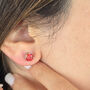Ruby Moissanite Crystal Sterling Silver Earrings, thumbnail 2 of 5