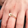 Personalised Skinny Solid Gold Charm Ring, thumbnail 3 of 5