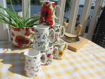 Set Of Six Cream Jugs In Assorted Floral Designs, 10 of 10