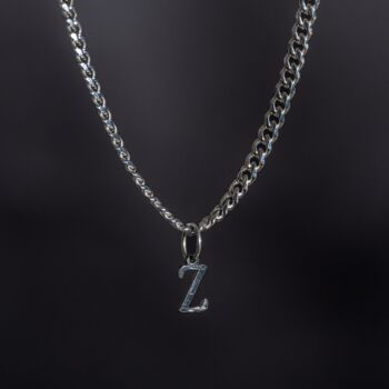 Mini Initial Necklace With 3mm Cuban Chain, 4 of 11