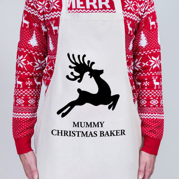Reindeer Christmas Personalised Apron, 2 of 3