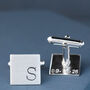 Sterling Silver Initial Cufflinks. Personalised Graduation Cufflinks, thumbnail 8 of 12