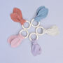 Personalised Teether Ring With Muslin Bunny Ears, thumbnail 3 of 6