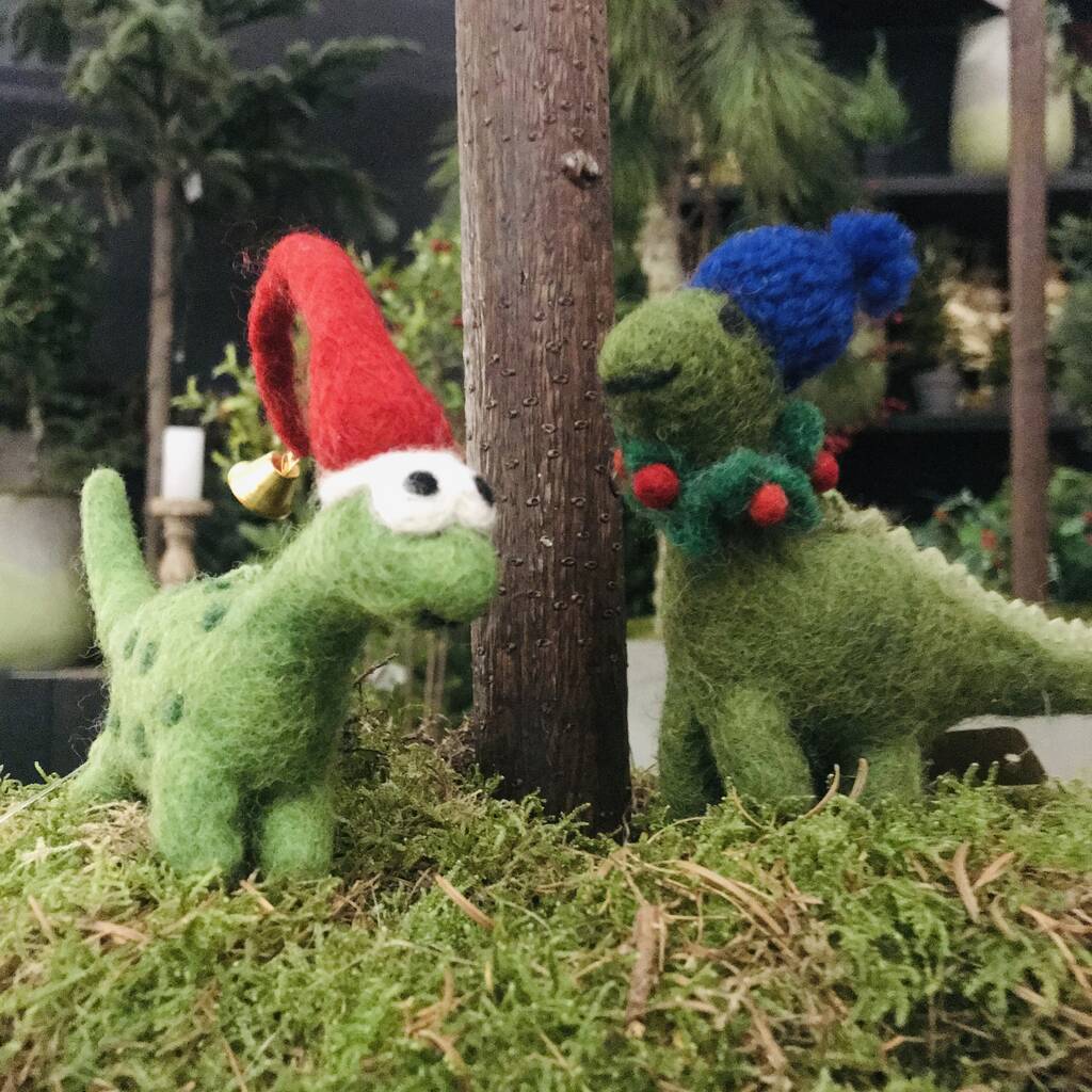 Handmade Felt Lanky Christmas Dinosaur Decoration By Felt so good