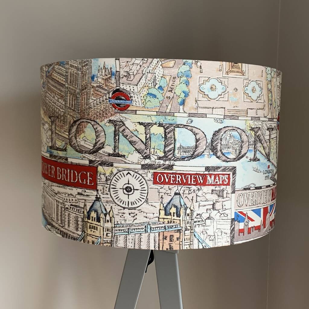 London City Sight Seeing Tourist Drum Lampshade, 1 of 6