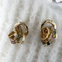 Tourmaline Cluster Hoop Earrings, thumbnail 5 of 7