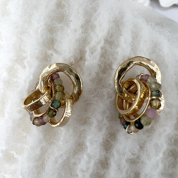 Tourmaline Cluster Hoop Earrings, 5 of 7