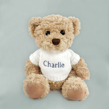 Personalised Bertie Bear With Welcome Baby Balloons, 2 of 10