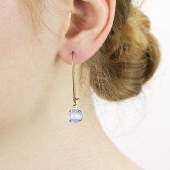 Opal Blue Drop Earrings Made With Swarovski Crystals, 3 of 9