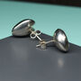 Handmade Sterling Silver Studs With Hidden Gold Treasure, thumbnail 3 of 9