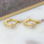 18ct Gold Plated Crystal Set Arrow Hinged Hoop Earrings, thumbnail 2 of 6