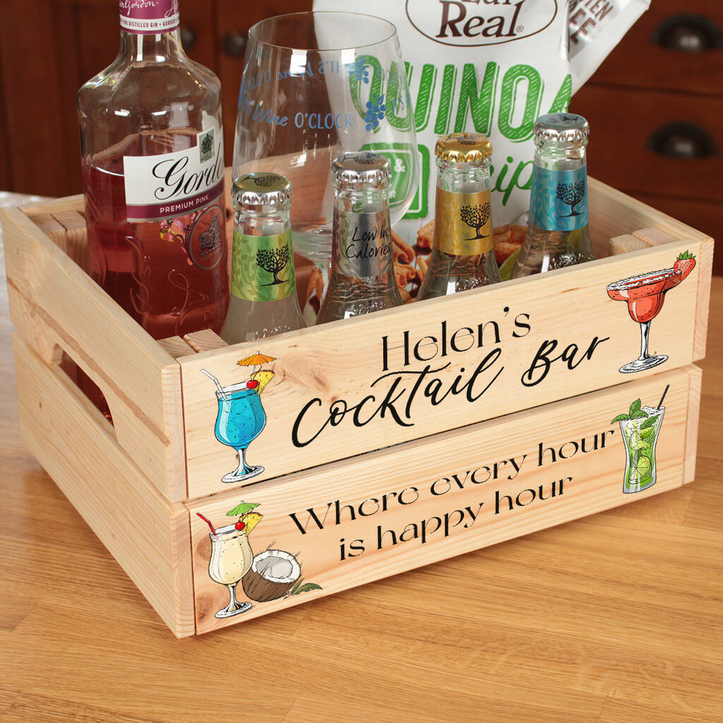 Personalised Cocktail Bar Gift Crate
