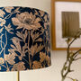 Luxury Velvet Lampshade Summer Flowers Navy Blue 40cm Or 30cm Sizes, thumbnail 6 of 6