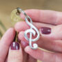 Gift For Musicians Treble Clef Keyring, thumbnail 5 of 7