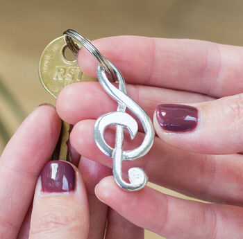 Gift For Musicians Treble Clef Keyring, 5 of 7