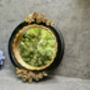 16cm Black And Gold Decorative Wall Mirror – Floral Motif, thumbnail 11 of 12