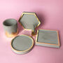 Hexagon Concrete And Gold Trinket Dish, thumbnail 3 of 5