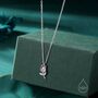 Sterling Silver Tiny Cz Tulip Flower Pendant Necklace, thumbnail 1 of 12