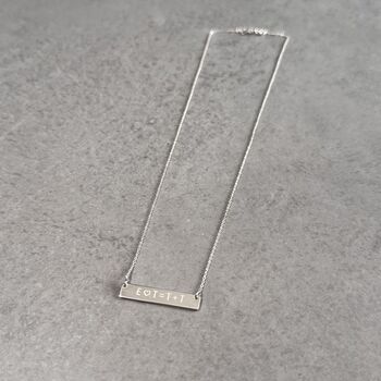 Personalised Family Initials Sterling Silver Bar Necklace, 3 of 5